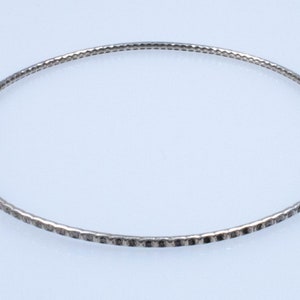 Vintage Sterling Silver Simple Thin Bangle With Divets! [Size 7.75&quot;]