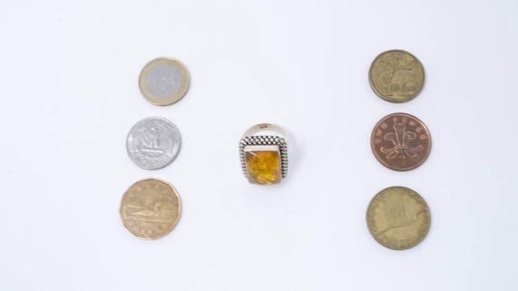 Vintage Sterling Silver Large Rectangular Beaded … - image 4