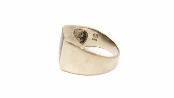 Vintage Sterling Silver Rectangular fdBlack Onyx … - image 3