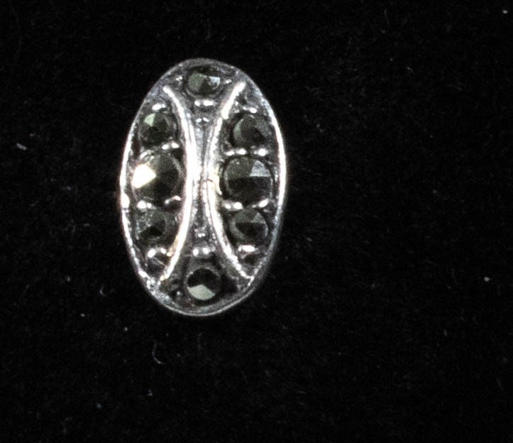 Boucles D'oreilles Pendantes En Argent 925 Avec Marcassite - Forme Ovale Double, Neuf Sans Emballage