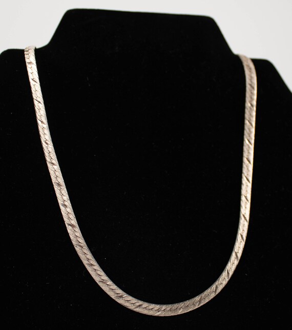 Sterling Silver Vintage Flat Snake Chain Necklace Made in Etsy