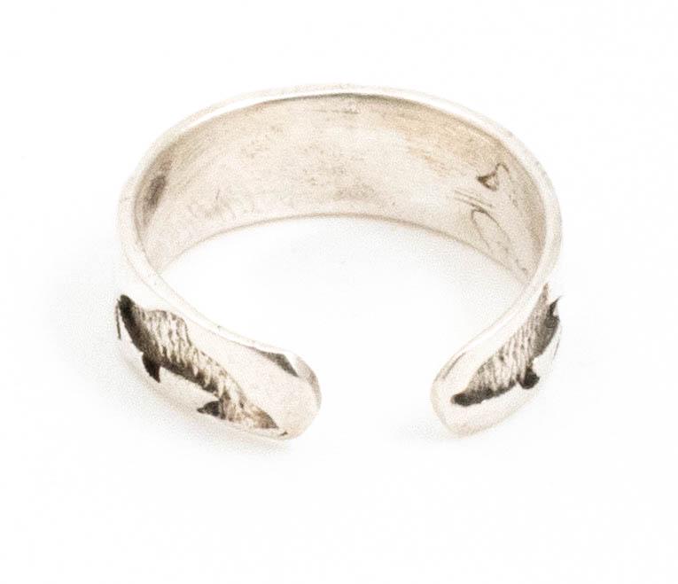 ヴィンテージ スターリングシルバー 調節可能 刻印入り ドルフィン