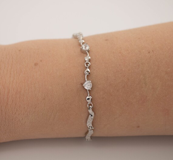 ヴィンテージ！Silver Smoky Crystal Wavyブレスレット ヴィンテージ！Silver Smoky Crystal Wavyブレスレット ヴィンテージ