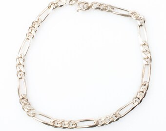 Vintage Sterling Silver Classic Figaro Link Chain! Made in Italy! [Size 8"]