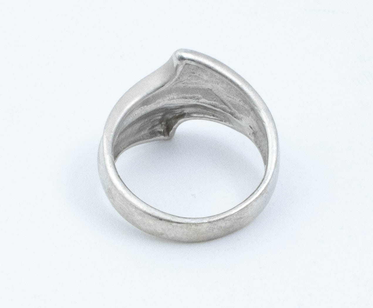 調節可能 Freely Sterling Silver925 Ring with Matte Finish Vintage Sterling Silver Split Ring Inspired Ring With Flare