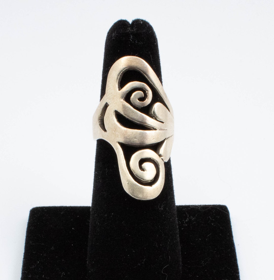 Sterling Silver Vintage Boho Curly Ring [size 5.5 US] - Etsy