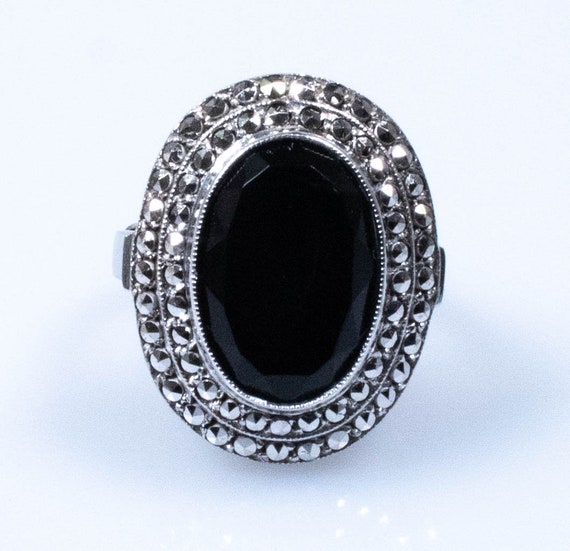 Sterling Silver Large Oval Onyx Ring Sterling Silver Large Oval Onyx Ring