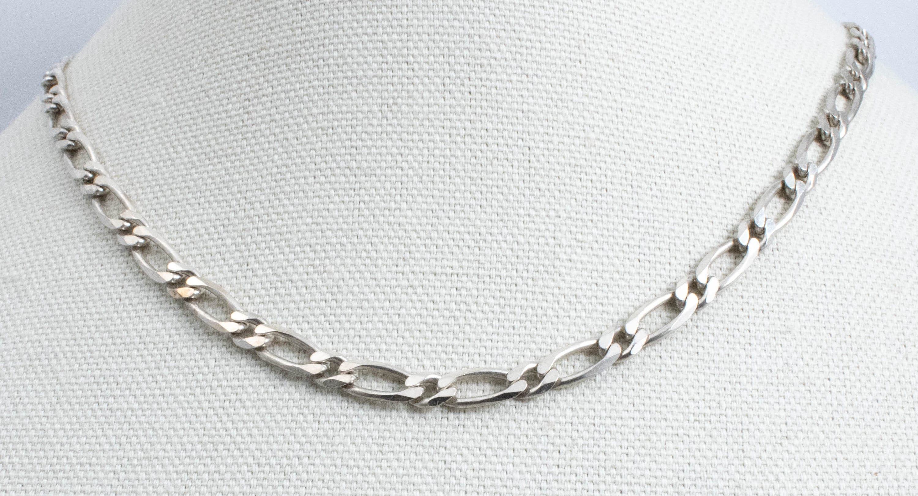 Silver Md28v 925 Chain Vintage Sterling Silver Thick Figaro Chain