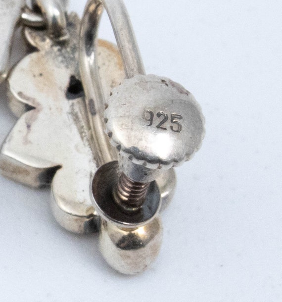 Vintage Sterling Silver Dramatic Dangle Earrings … - image 3