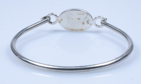 Vintage Sterling Silver Small Bangle With Flat Ov… - image 2