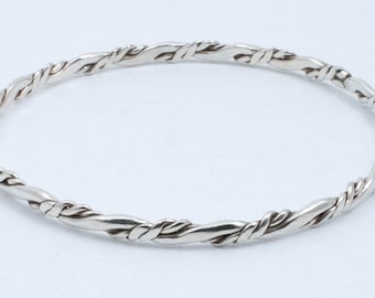 アクセサリー Vintage Silver Twist Bar Bangle 925 VINTAGE STERLING SILVER 8 IN UNIQUE TWIST ROPE TWIST BANGLE