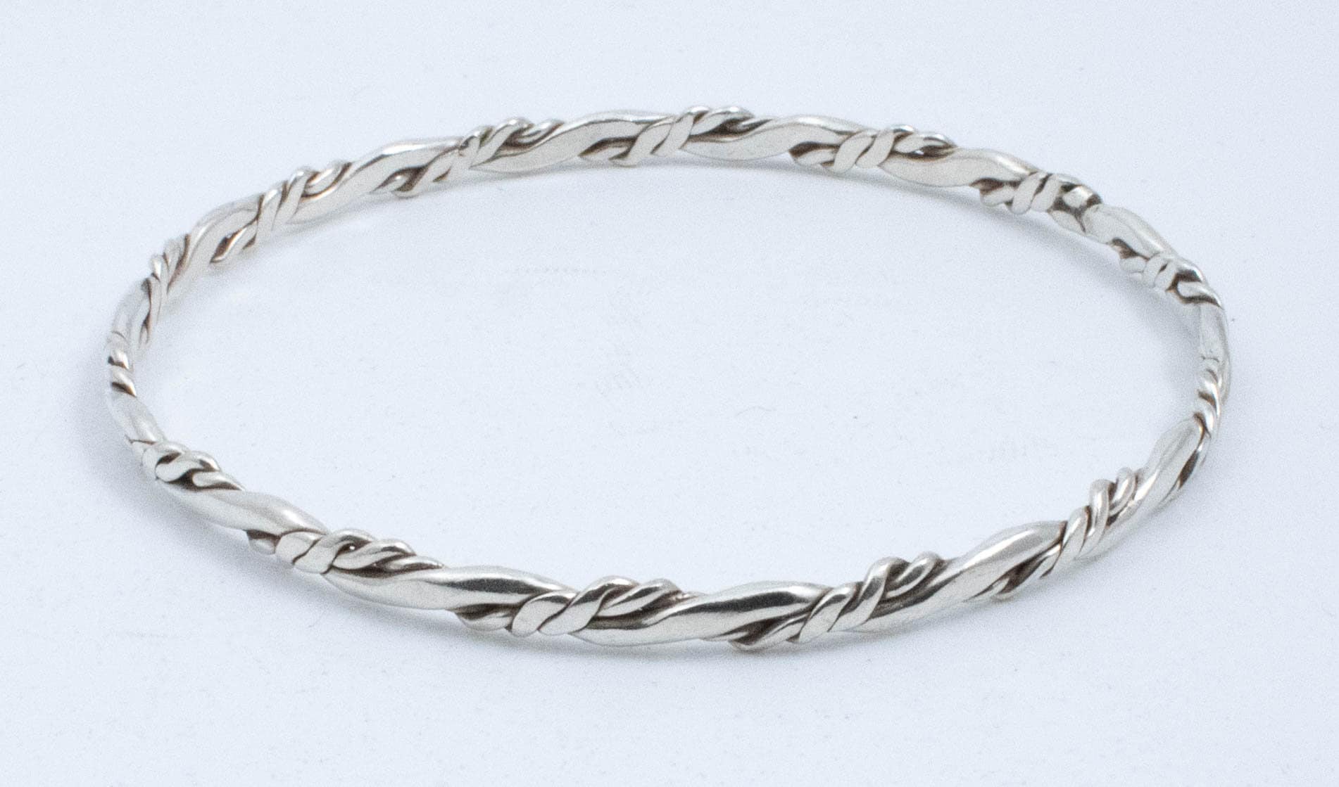 アクセサリー Vintage Silver Twist Bar Bangle 925 Wells Vintage 925 Sterling Silver Woven Twist Pattern Thin