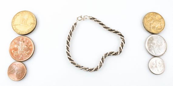 Vintage Sterling Silver Twisted Rope Bracelet! [size 6.5