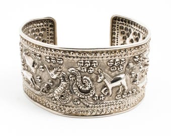 ブレスレット Vintage Web Cuff Bracelet With Crystals CoralTextureMulti-