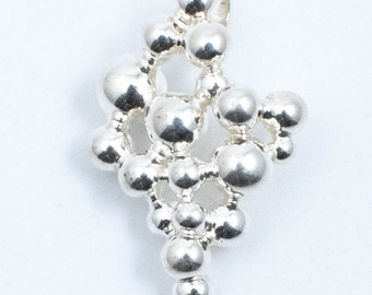 Vintage Sterling Silver Molecular Pendant With Silver Balls! Made in England!