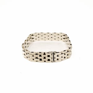 Vintage 835 Silver Sleek Multi-Row Brick Link Bracelet! [Size 7&quot;]