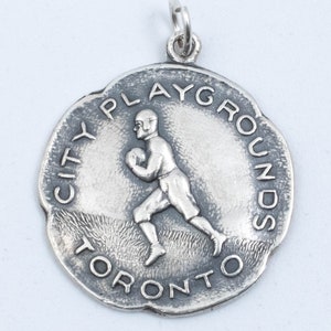 Vintage Sterling Silver City Of Toronto 1926 Football Medal Disc Pendant!