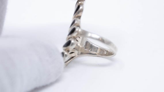 Vintage Sterling Silver Dramatically Feathered Bl… - image 3