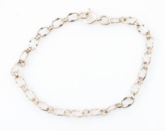 Vintage Sterling Silver Textured Oval Link Chain! [Size 7"]