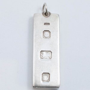 Vintage Sterling Silver Large Ingot Bar With English Markings!