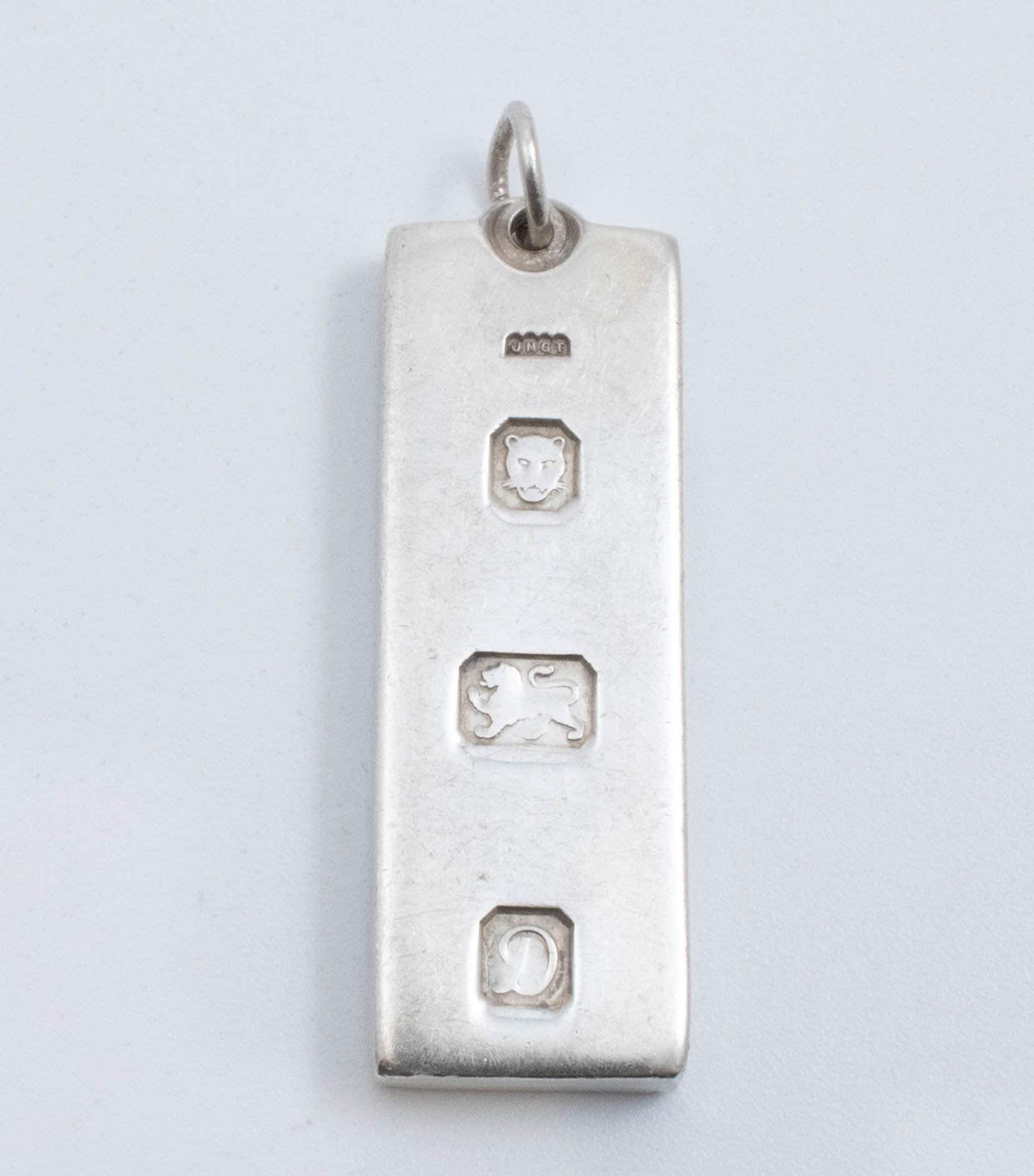 Vintage Sterling Silver Large Ingot Bar With English Markings