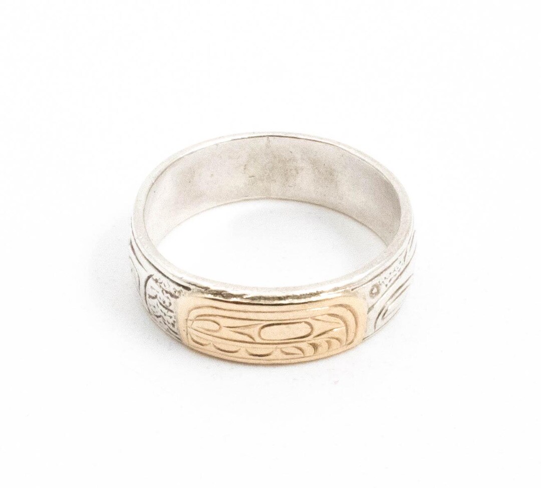 Vintage Sterling Silver & 14k Gold Killer Whale Ring Ring by Charles ...