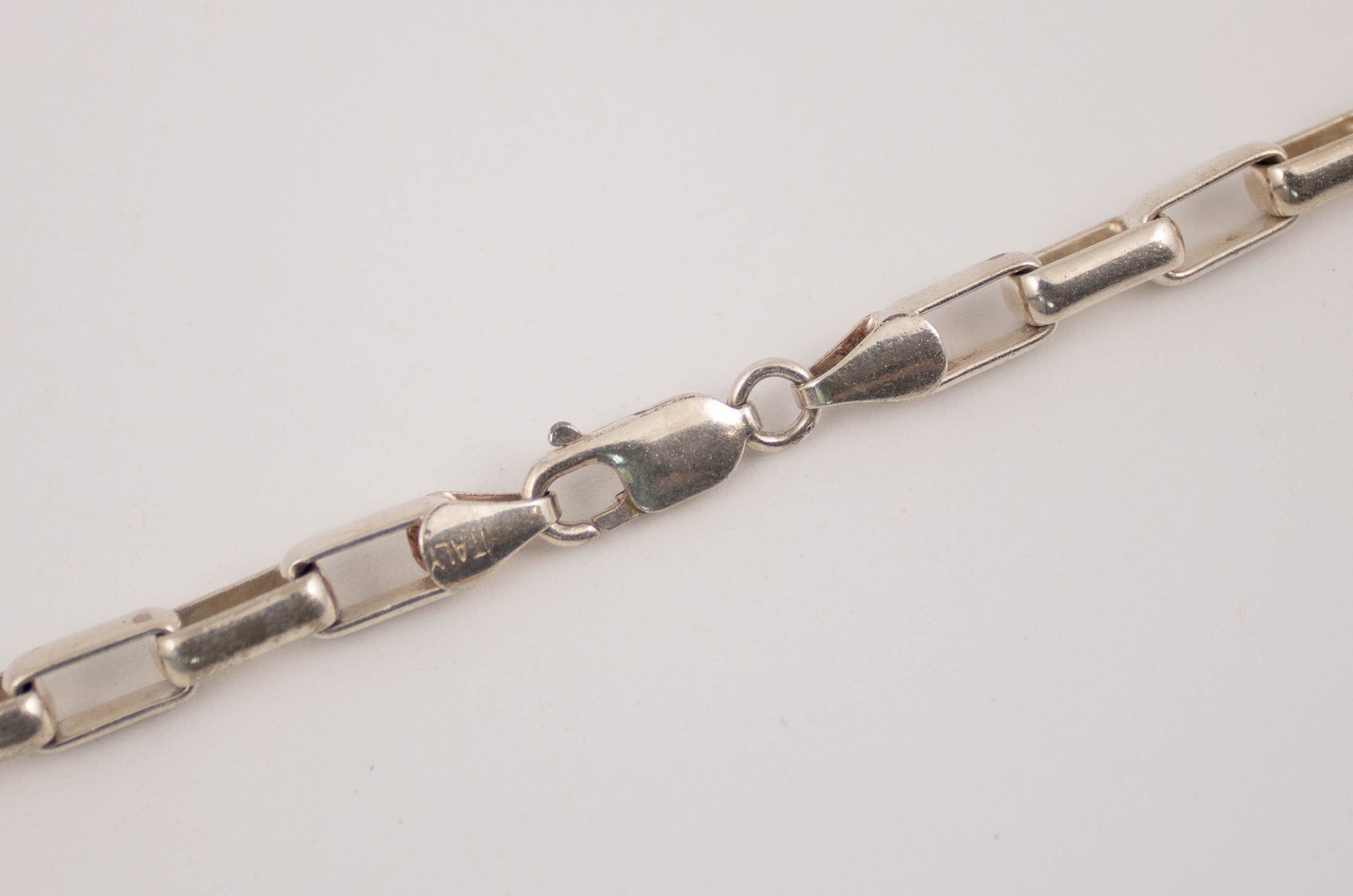 Sterling Silber Vintage Große Rechteckige Gliederkette | Etsy