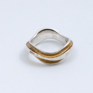 Vintage Sterling Silver Ring with Wavy Ridges! [Size 6.5 US]