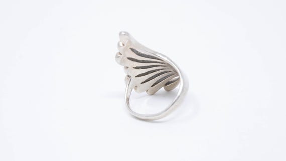 Vintage Sterling Silver Dramatically Feathered Bl… - image 2