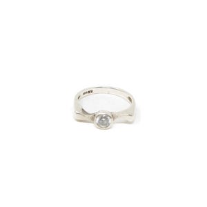 Vintage Sterling Silver Cubic Zirconia Minimalist Solitaire Ring! [Size 5.25 US]