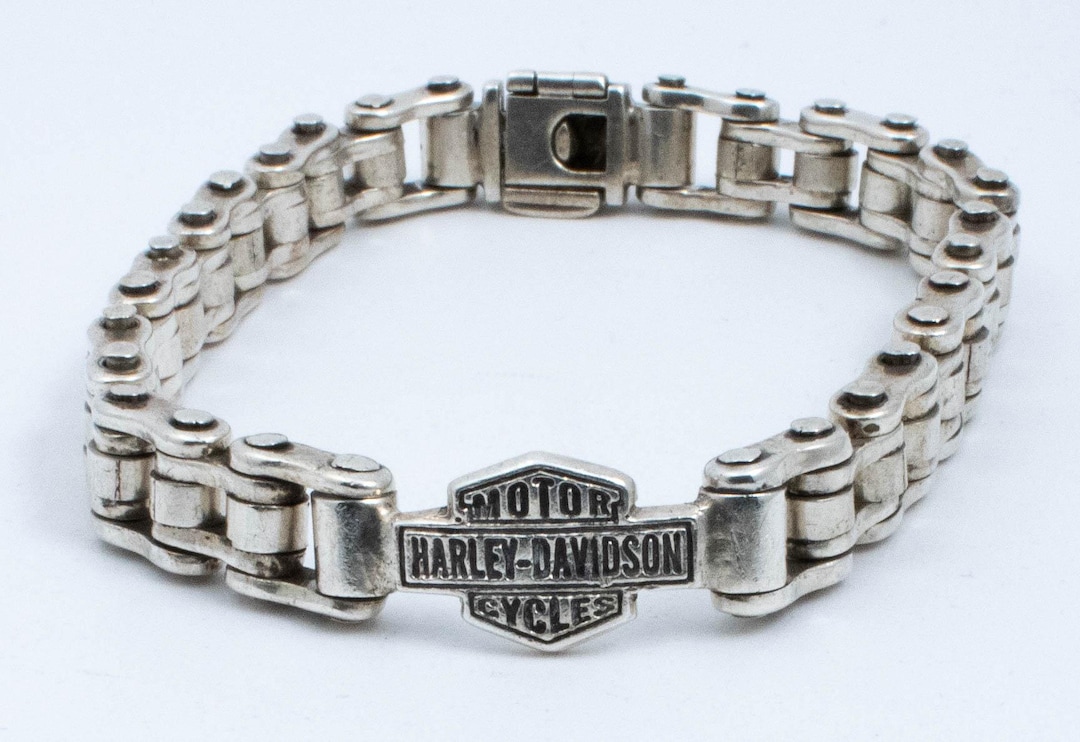 Vintage Sterling Silver Heavy Motorbike Chain Links Bracelet! by