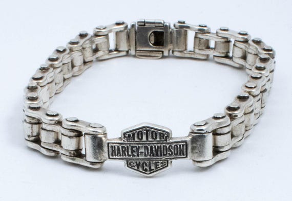 Vintage Sterling Silver Heavy Motorbike Chain Links Bracelet! by