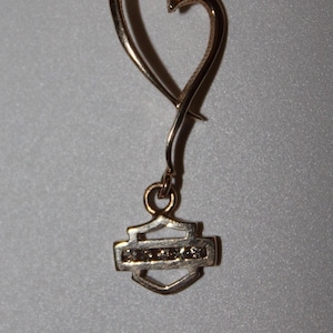 10 Kt Yellow Gold Harley Davidson Heart Logo Diamond Pendant
