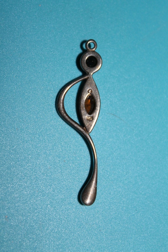 Sterling Silver Baltic Amber Pendant - image 2