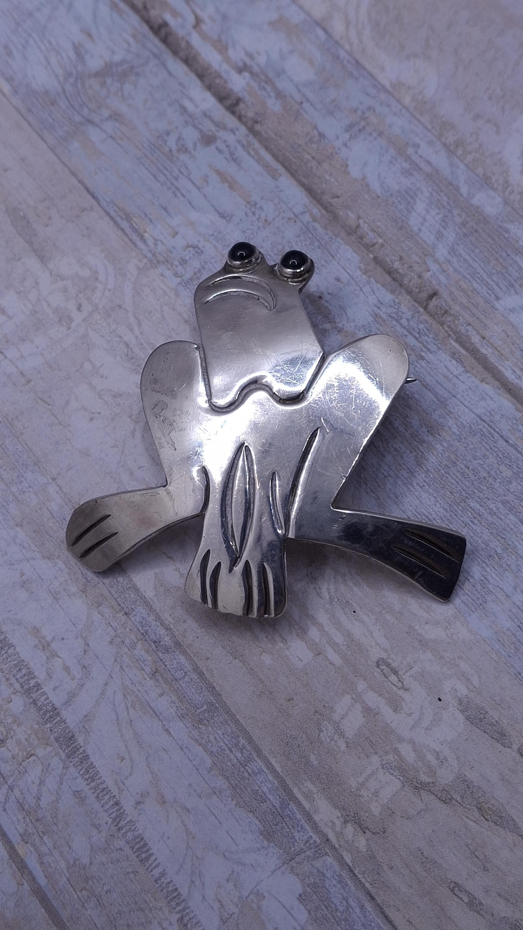 Sterling Frog Brooch Taxco - Etsy
