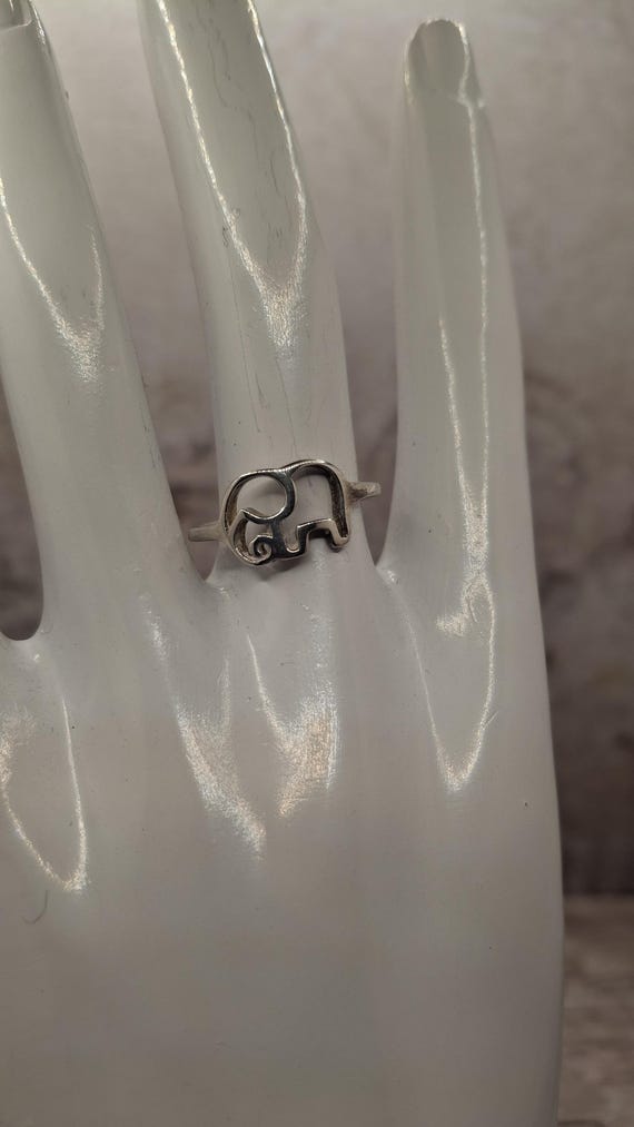 Sterling Silver Elephant Ring - image 1