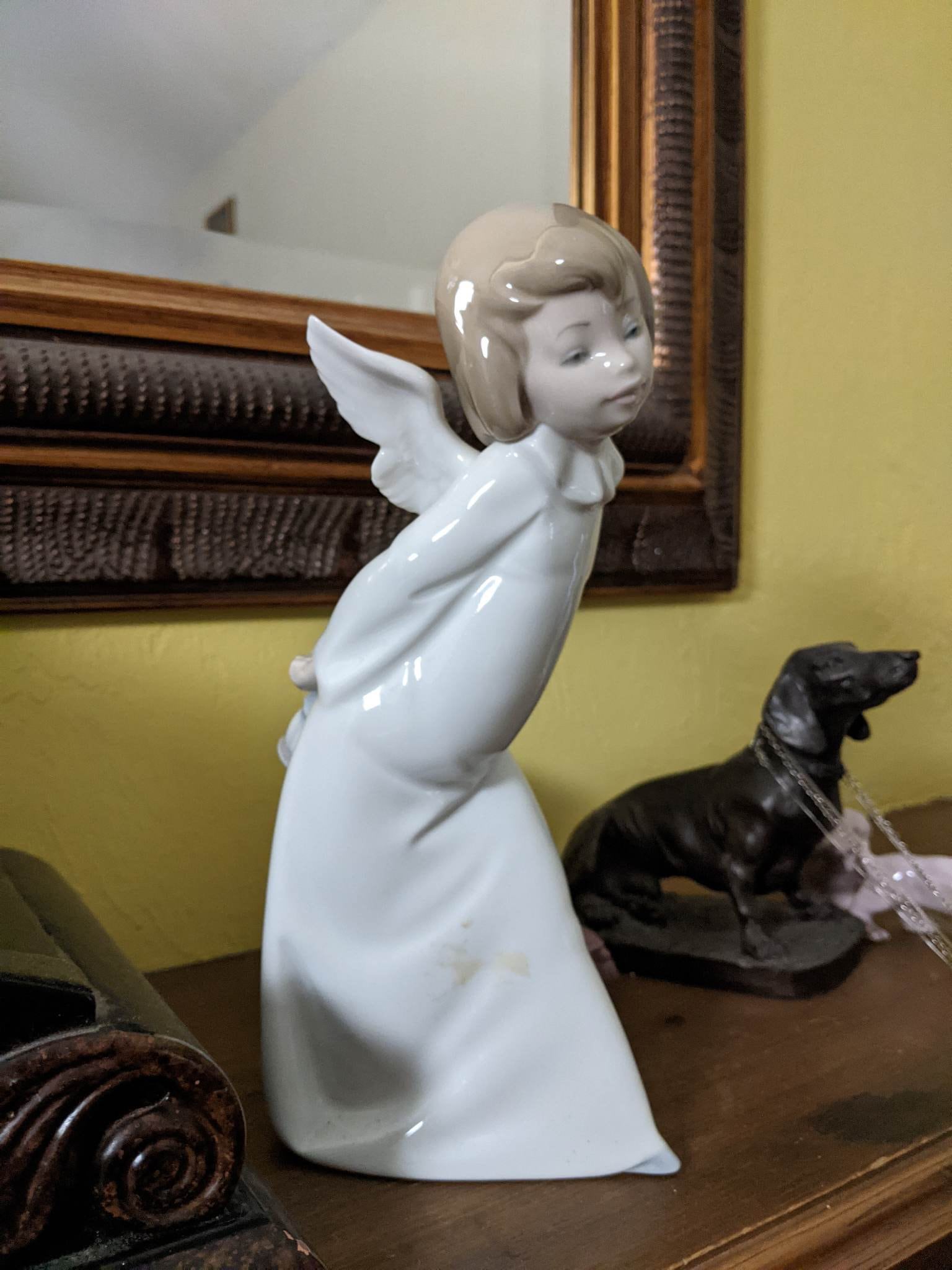 【希少】Lladro リヤドロ 女性 猫 花 花籠 麦わら帽子 希少】Lladroリヤドロ女性猫花花籠麦わら帽子