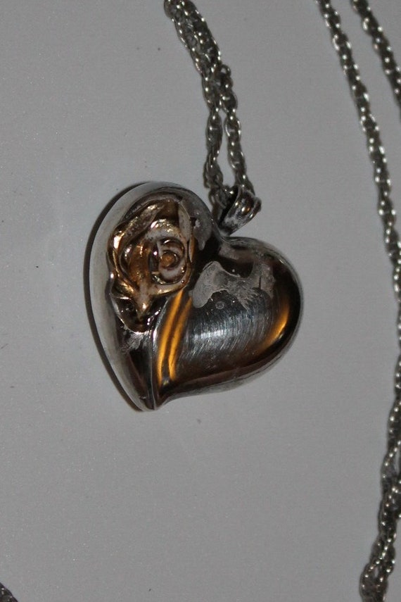 Antique Gorham Sterling Silver Heart Necklace with