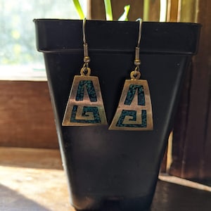 Vintage Alpaca turquoise/Silver earrings