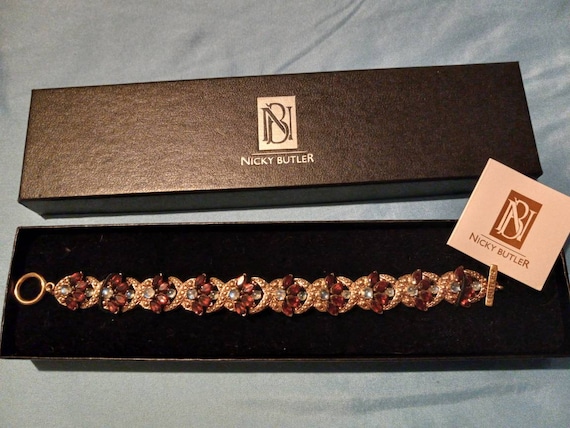 Nicky Butler Gold Bracelet with Topaz and Moonsto… - image 1