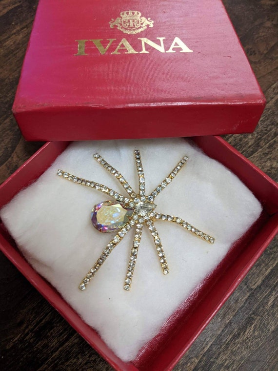 Vintage Ivana Trump High End Spider Brooch Pin Sw… - image 1