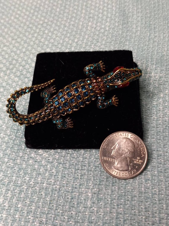 Vintage Alligator pin brooch - image 4