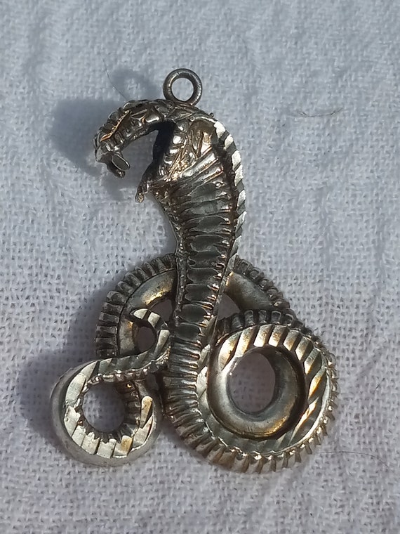 Sterling Silver Cobra Snake Pendant