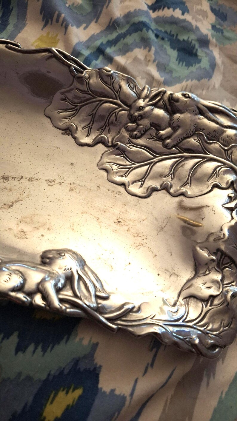 1998 Arthur Court Aluminum Bunny Tray - Etsy