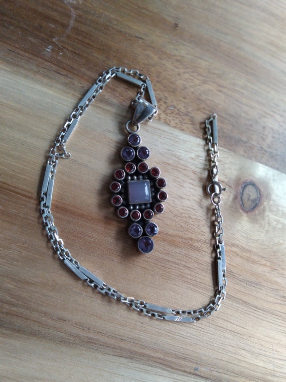 Amethyst and garnet necklace by Nicky Butler