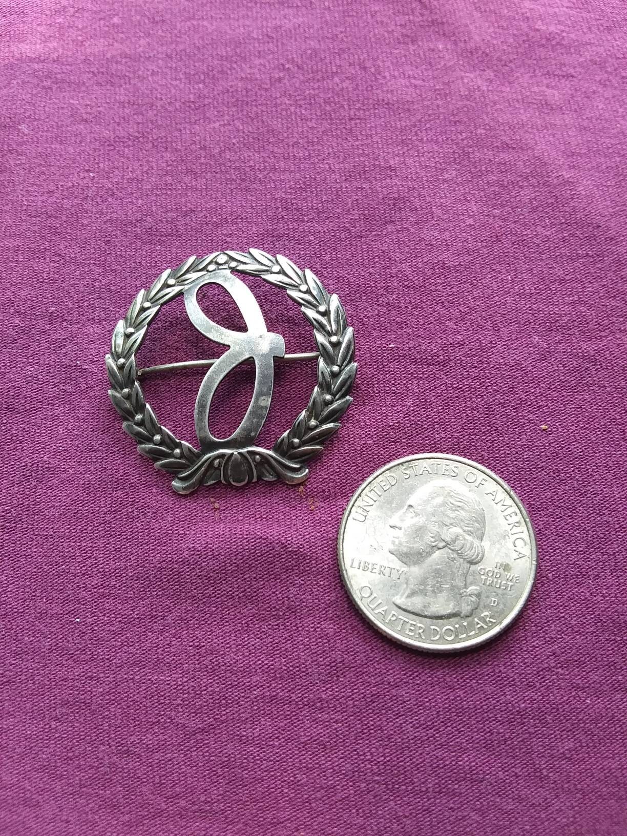 The letter J pin brooch Etsy