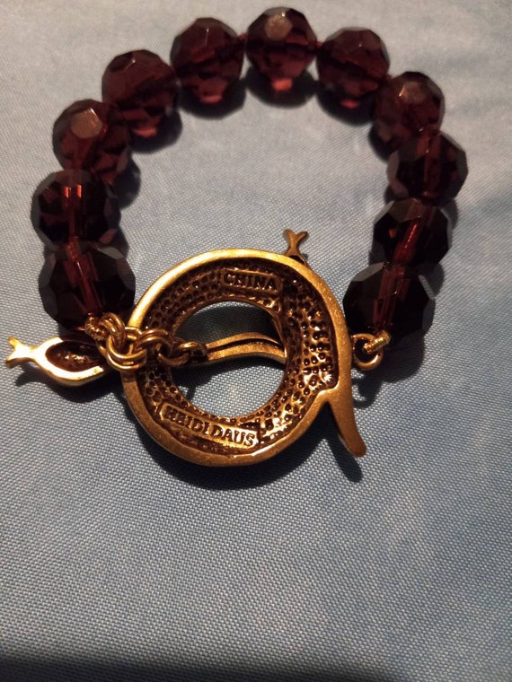 Heidi Daus brown beaded snake bracelet - image 4