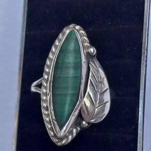 Anillo vintage navajo de plata de ley con turquesa, talla 7