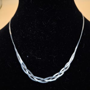 Sterling Silver Three Strand Woven Necklace