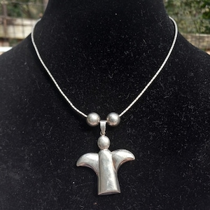 Vintage Sterling Silver Angel Necklace
